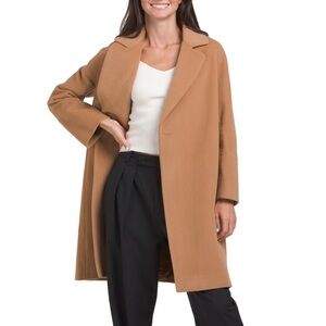 NWT CINZIO ROCCO ICONS CAMEL WOOL/CASHMERE BLEND WRAP COAT SZ. 10
